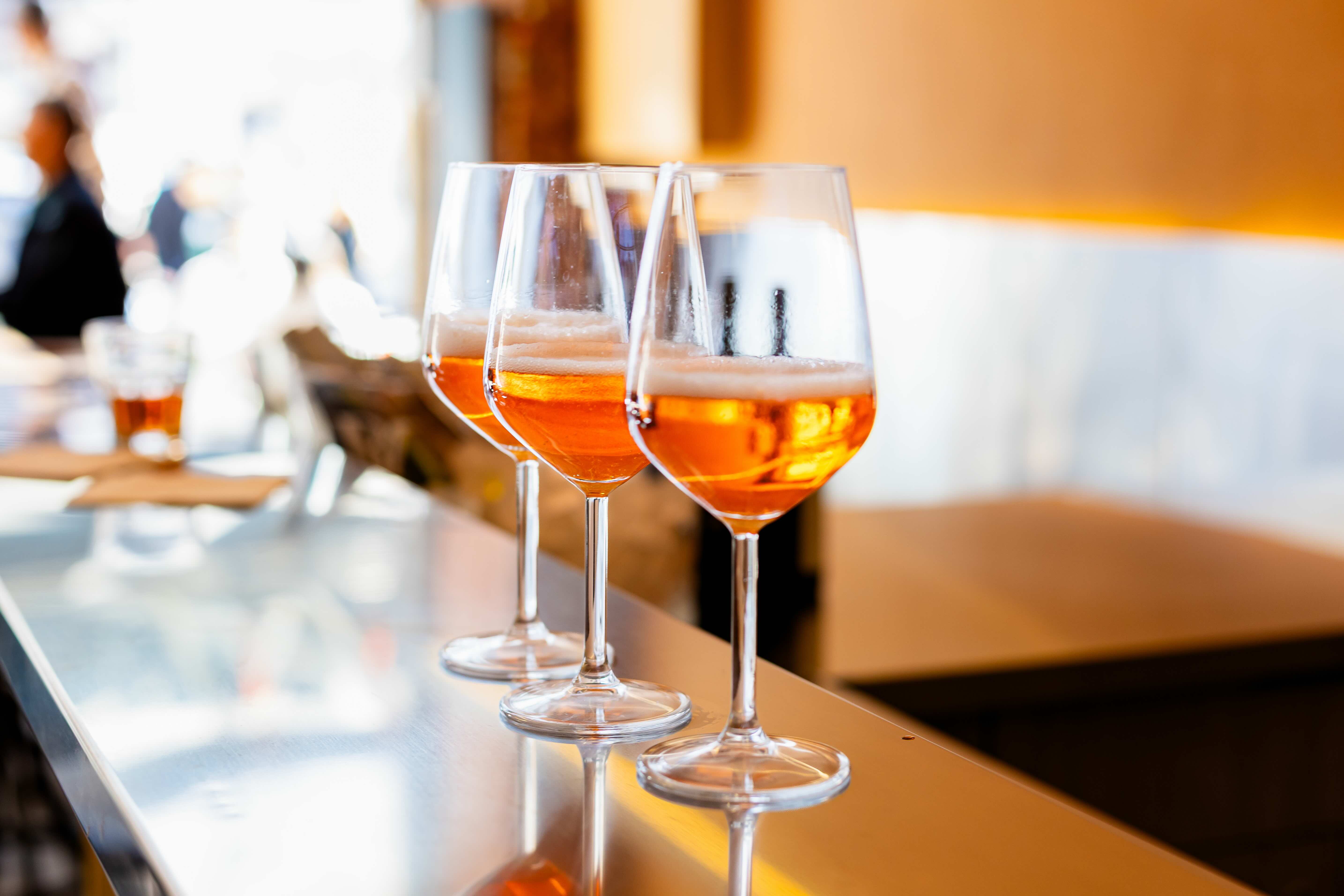 Glasses of aperol spritz